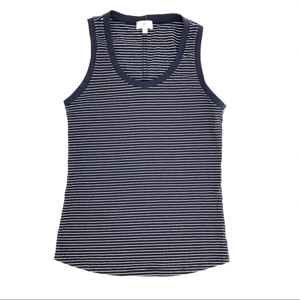 AG Adriano Goldschmied Blue Striped Muscle Tee - Picture 1 of 3
